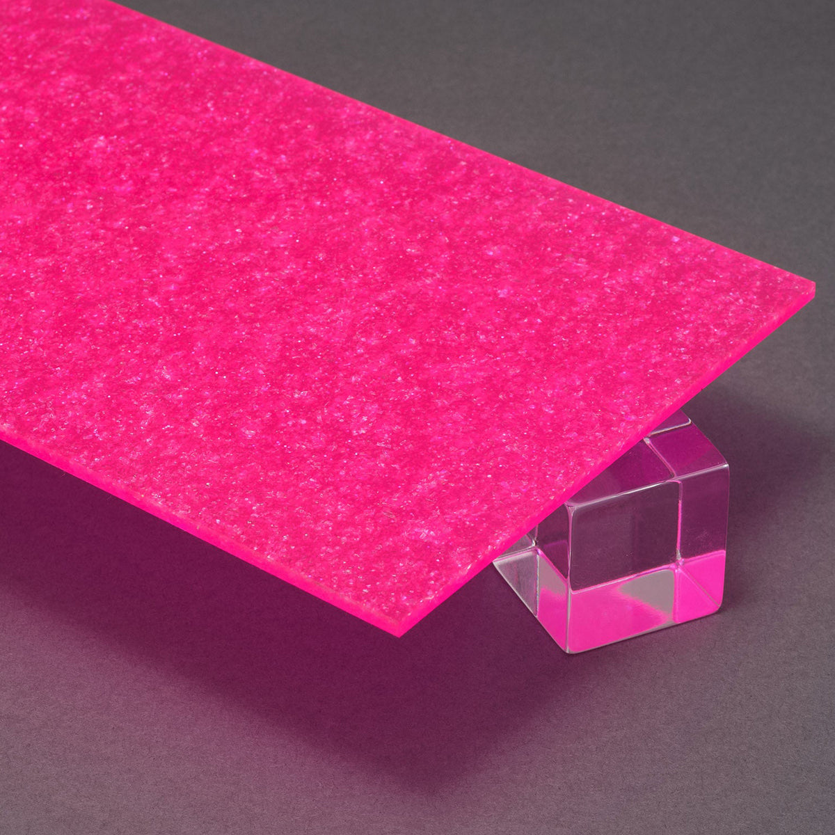 9745T Pink Neon Glitter Acrylic Plexiglass Sheet, Top view - Canal Plastics Center