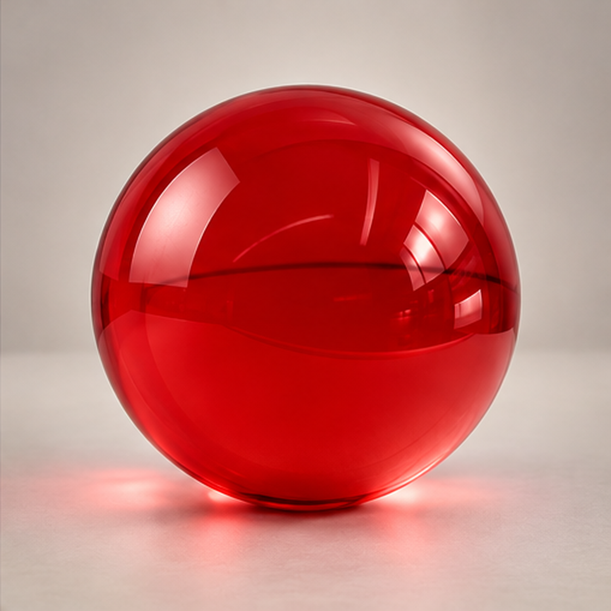 Canal Plastics Center Red Transparent Acrylic Sphere, Close View - for decorative and artistic uses to scientific and industrial purposes such as displays and visual merchandising, art installations and sculptures, photography props and effects, home decor, costume and prop making, optical applications, model making and prototyping, furniture accessories and more