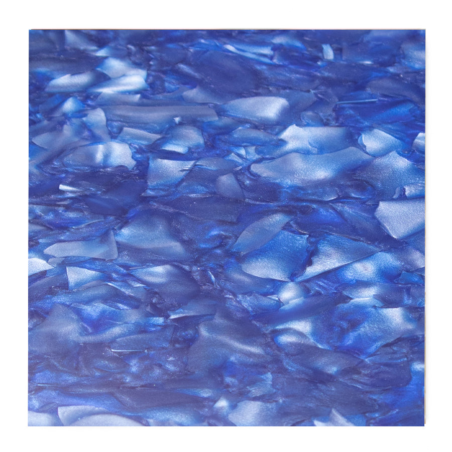Sapphire Blue Shattered Acrylic Plexiglass Sheet, Swatch view - Canal Plastics Center