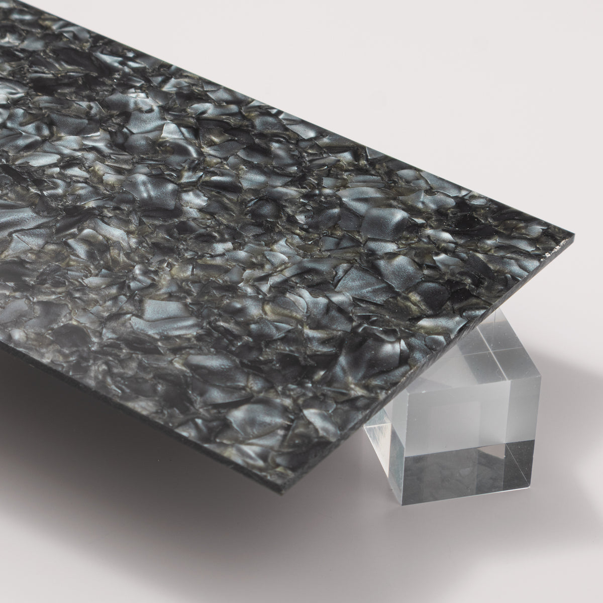Gunpowder Gray Shattered Acrylic Plexiglass Sheet, Top view - Canal Plastics Center