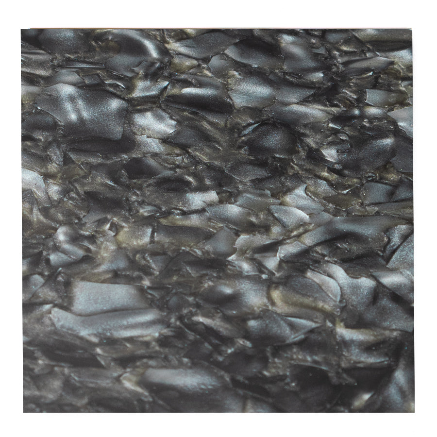 Gunpowder Gray Shattered Acrylic Plexiglass Sheet, Swatch view - Canal Plastics Center