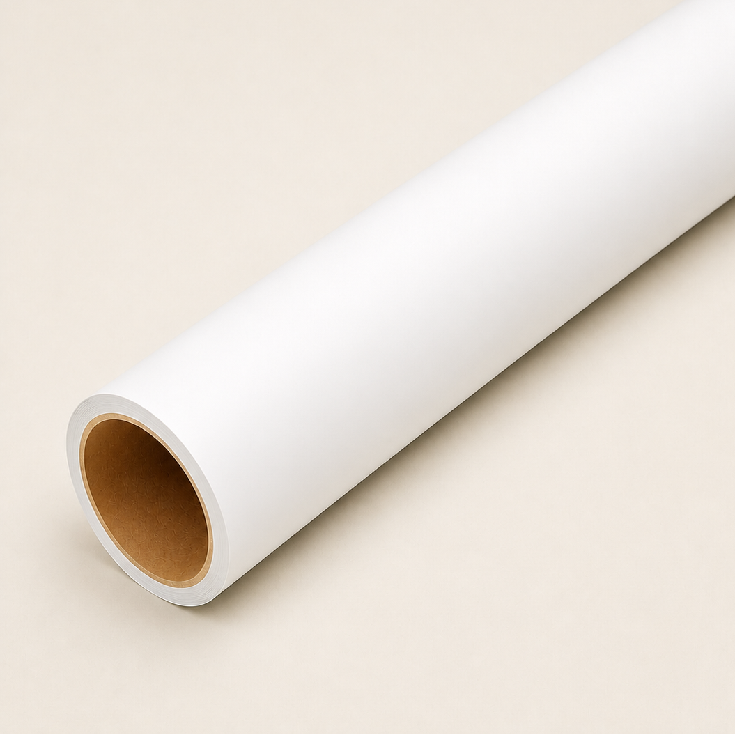 Matte White Opaque Decorative Film - Self-Adhesive