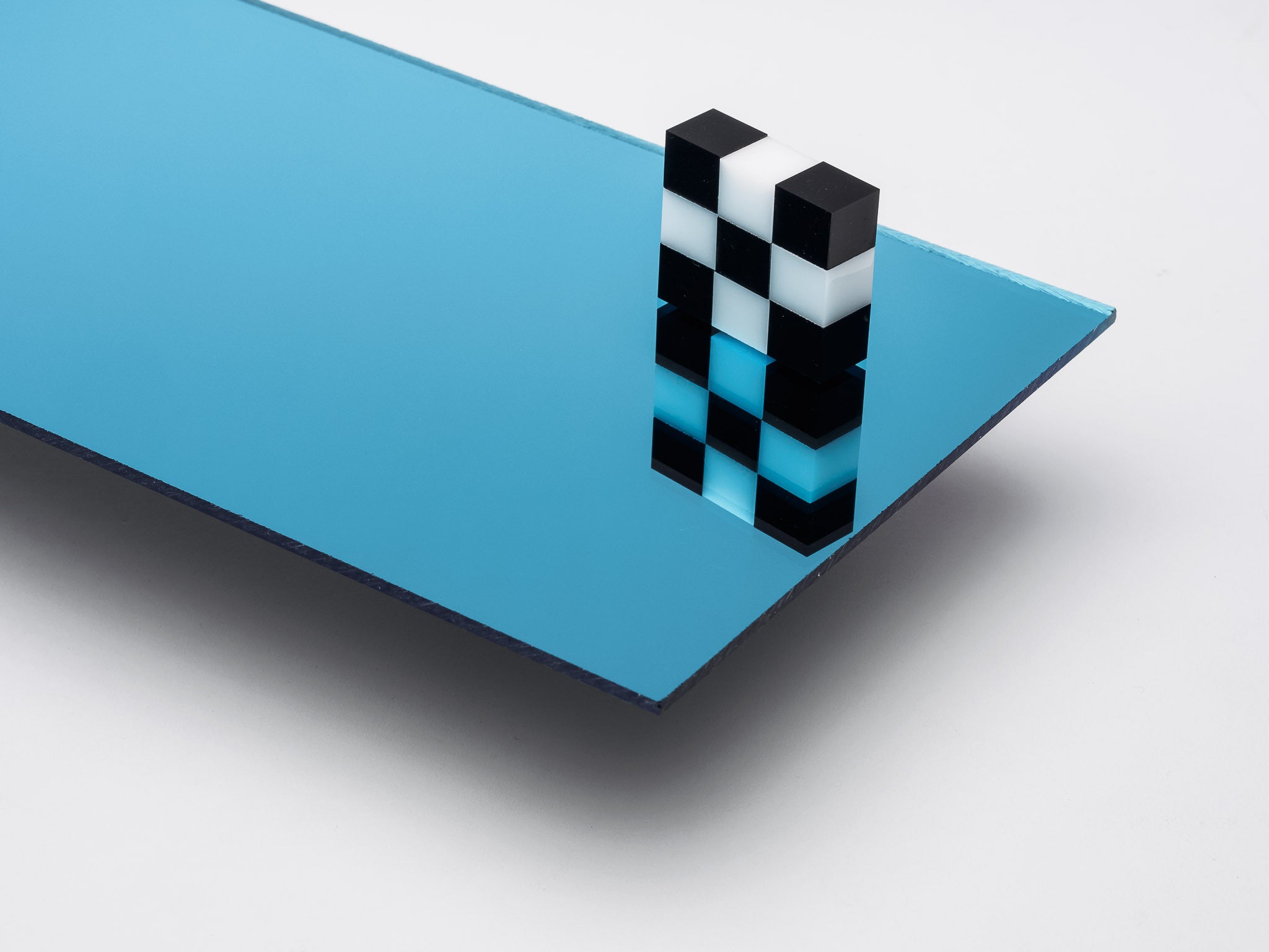 Light Blue Mirror Acrylic Plexiglass Sheet, color 1000