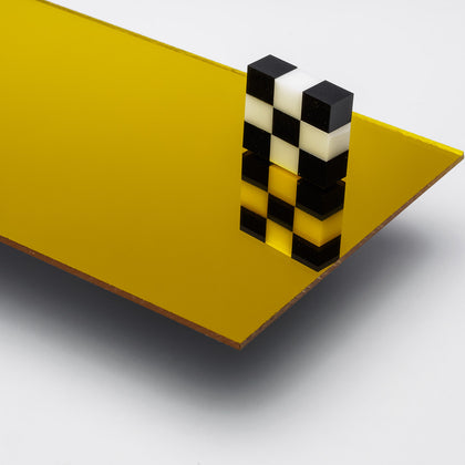 Yellow Mirror Acrylic Plexiglass Sheet, color 1200