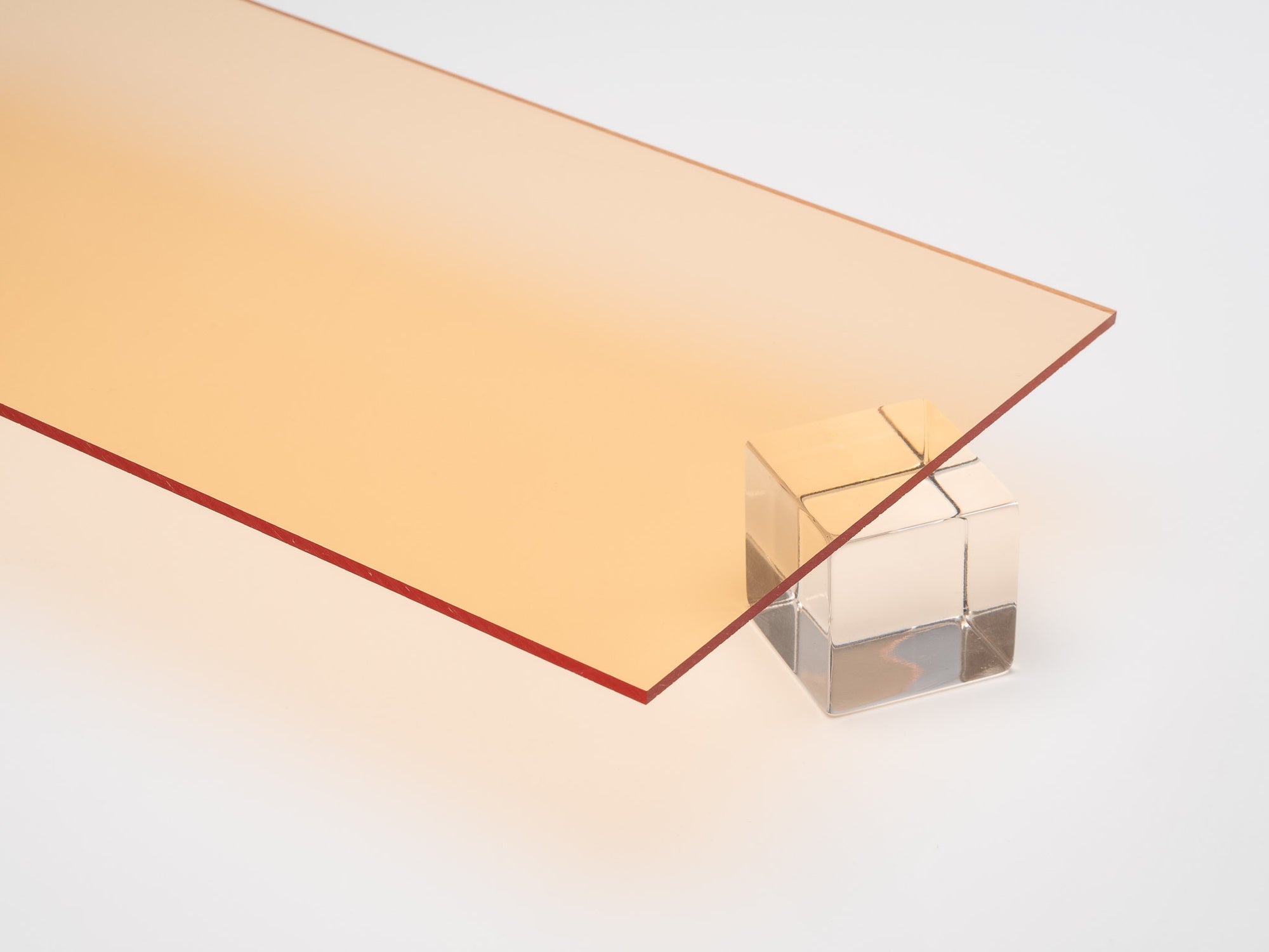 Gold Transparent Acrylic Plexiglass Sheet, Top view