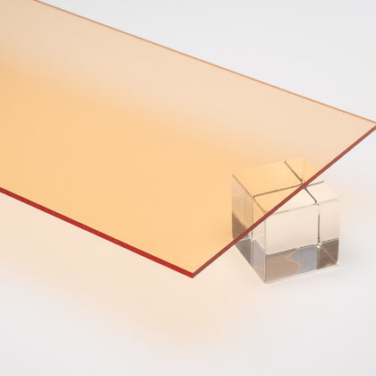 Gold Transparent Acrylic Plexiglass Sheet, Top view