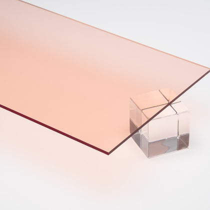 Rose Gold Transparent Acrylic Plexiglass Sheet, Top view