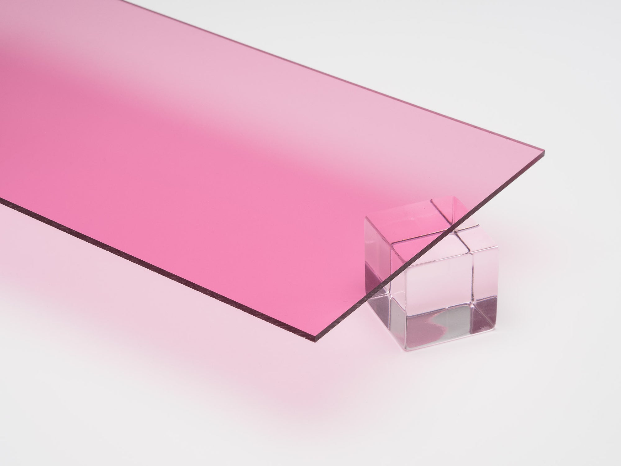 Pink Transparent Acrylic Plexiglass Sheet, Top view