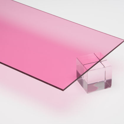 Pink Transparent Acrylic Plexiglass Sheet, Top view