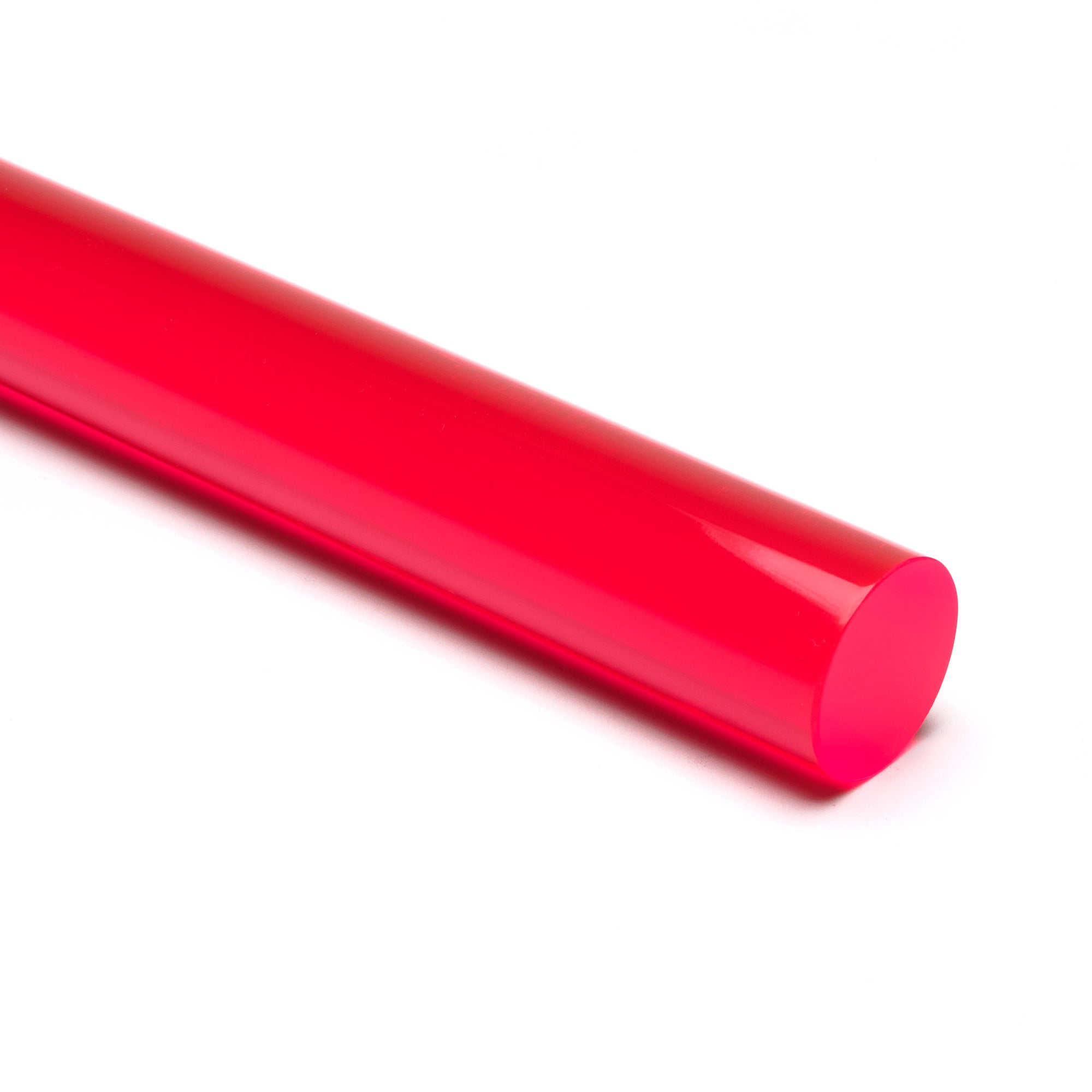 Pink-Red Fluorescent Acrylic Round Rod | Canal Plastics Center