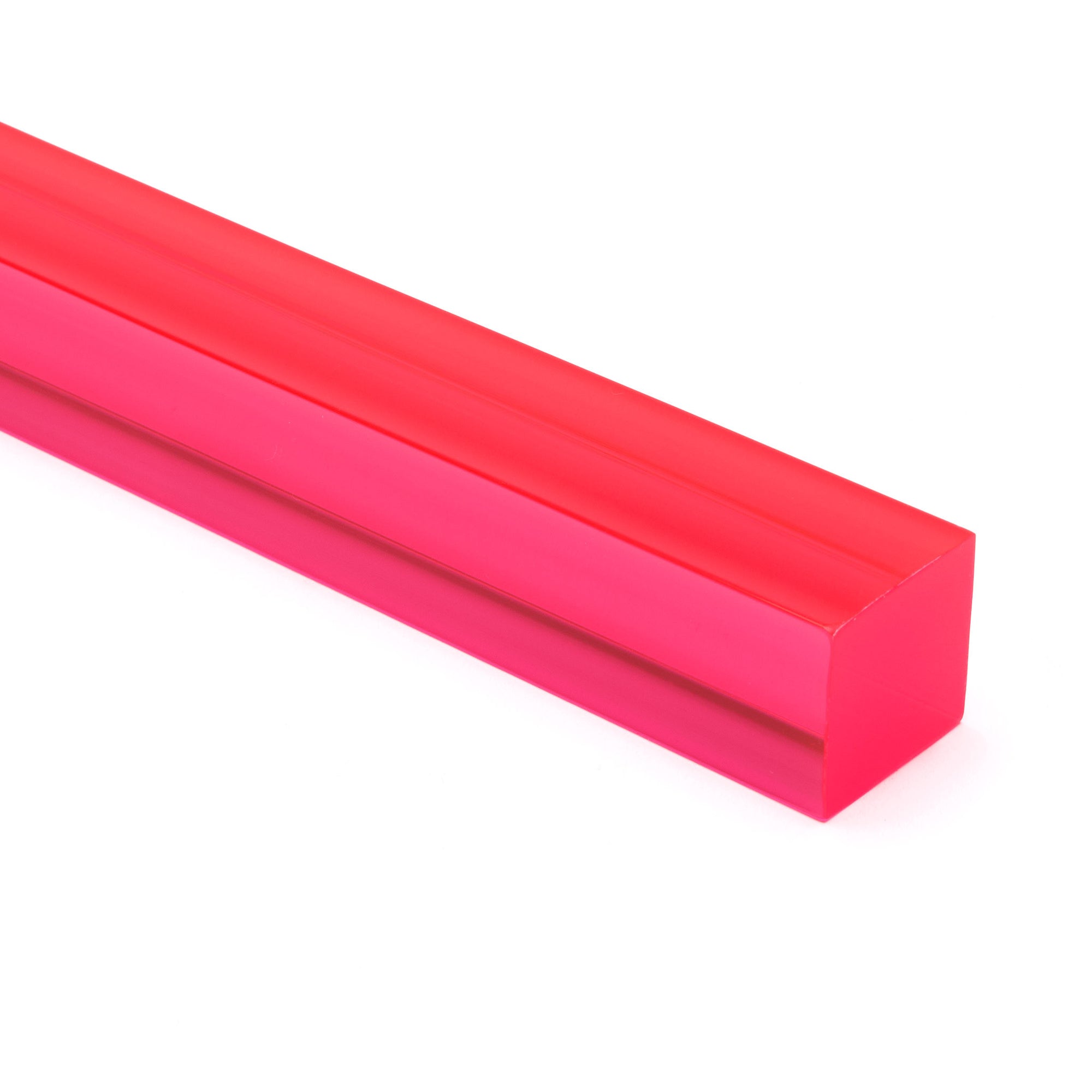 Pink-Red Fluorescent Acrylic Square Rod