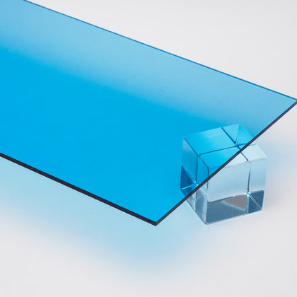 Light Blue Transparent Acrylic Plexiglass Sheet, Top view