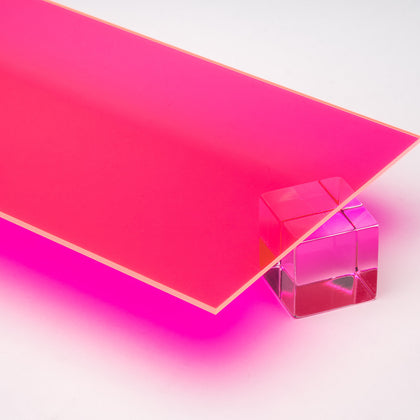Pink Fluorescent Acrylic Plexiglass Sheet, color 2085
