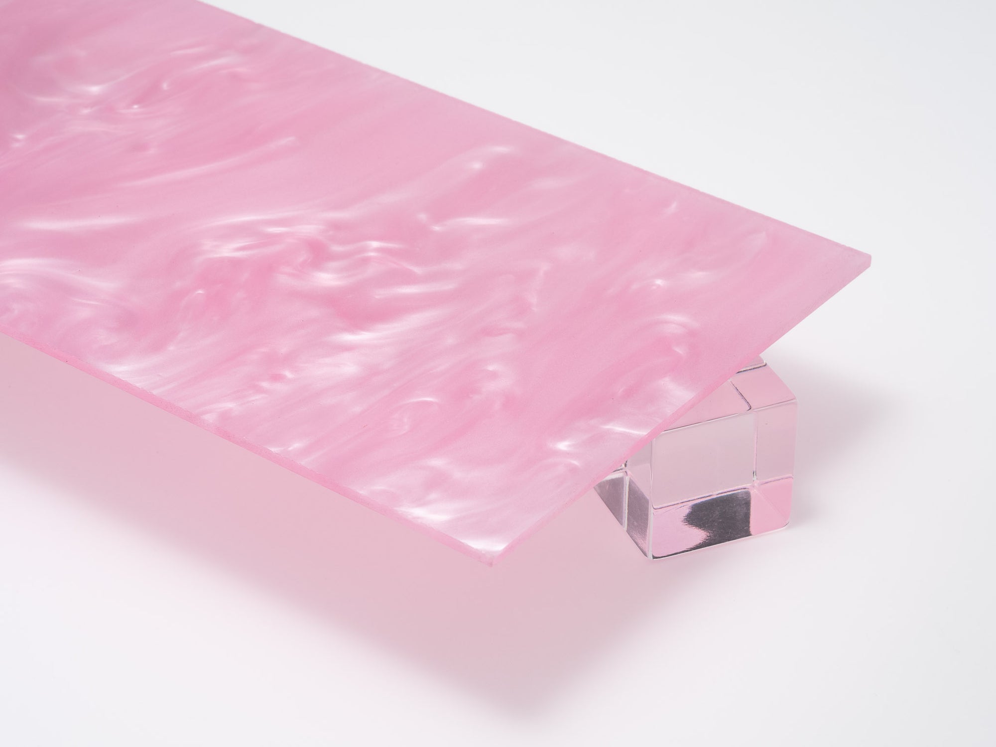 Light Pink Colored Pearlescent Acrylic Sheet, Angled View