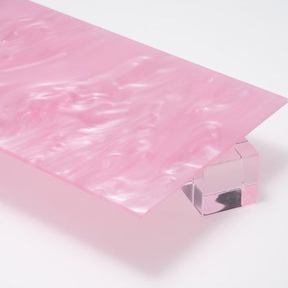 Light Pink Colored Pearlescent Acrylic Sheet, Angled View