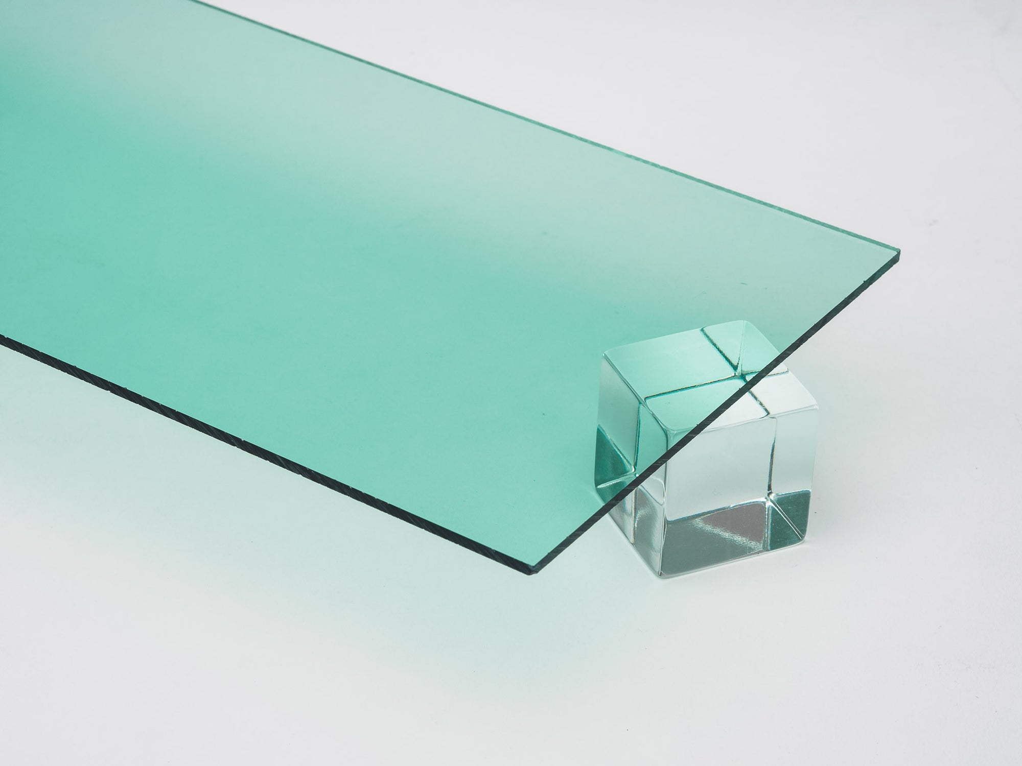 Light Green Transparent Acrylic Plexiglass Sheet, Top view