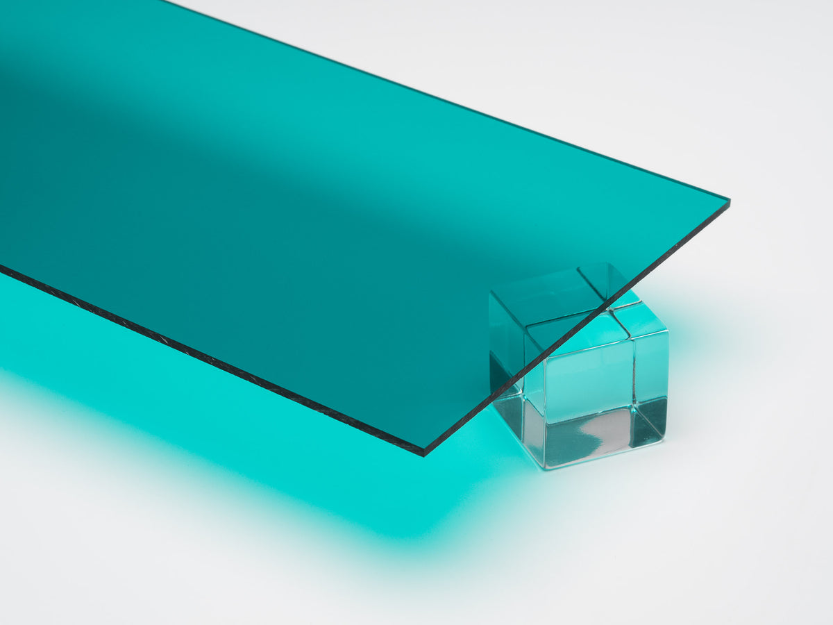 Teal Transparent Acrylic Plexiglass Sheet, Top view