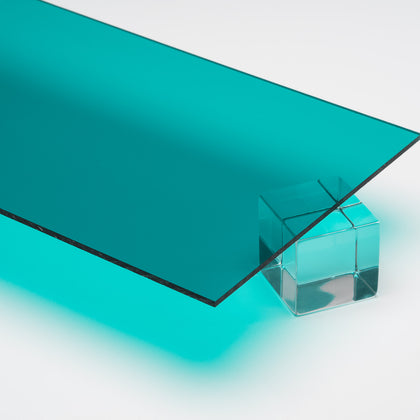 Teal Transparent Acrylic Plexiglass Sheet, Top view