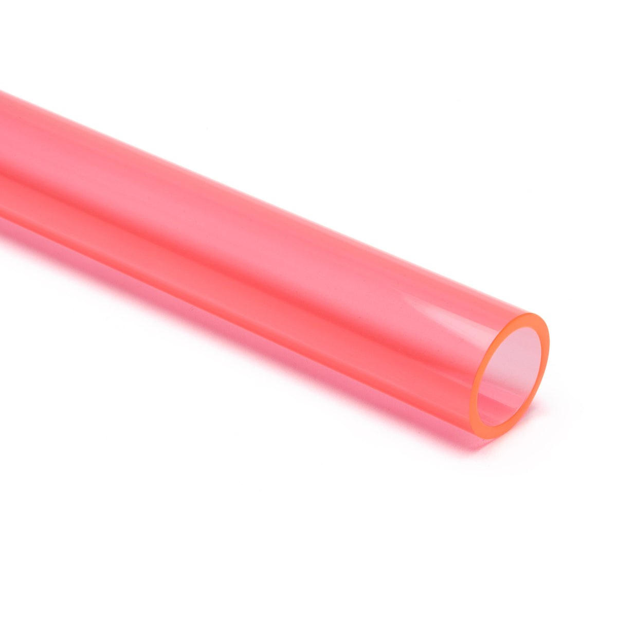 Red-Orange Fluorescent Acrylic Round Tube