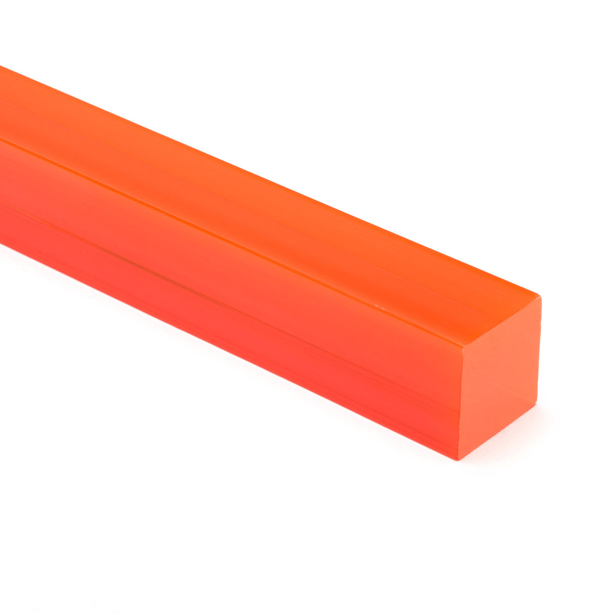 Red-Orange Fluorescent Acrylic Square Rod
