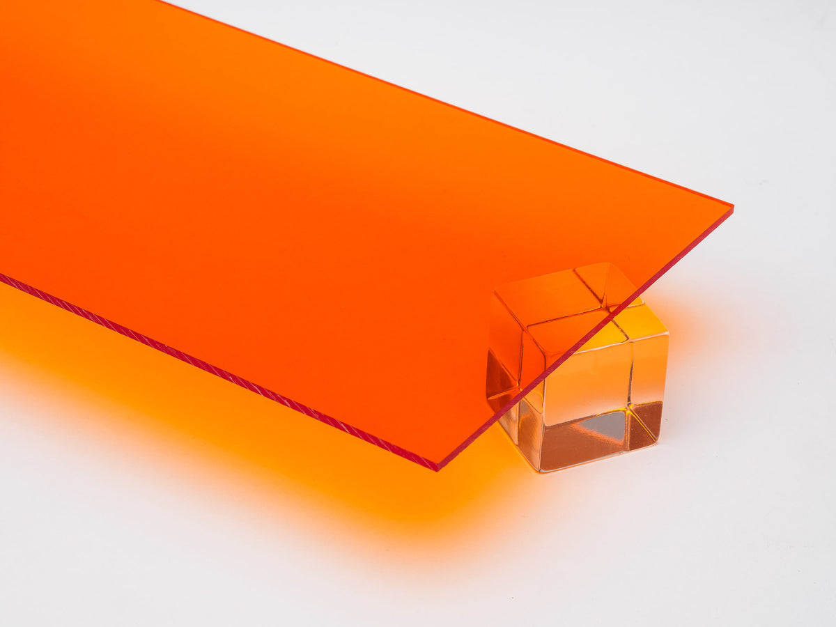 Amber Transparent Acrylic Plexiglass Sheet, Top view