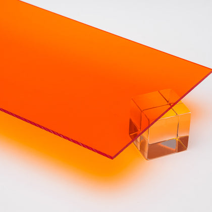 Amber Transparent Acrylic Plexiglass Sheet, Top view