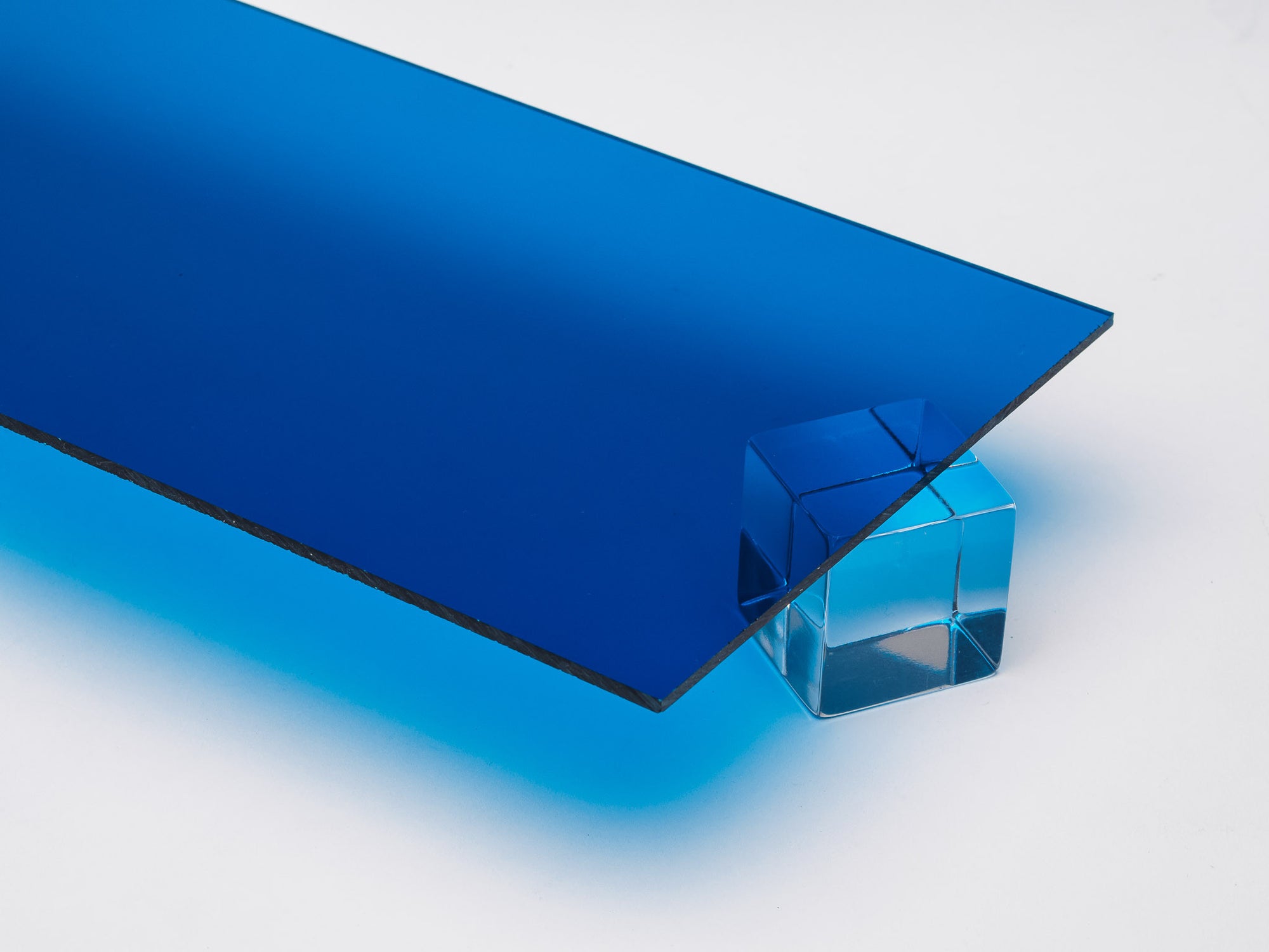 Dark Blue Transparent Acrylic Plexiglass Sheet, Top view