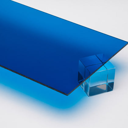 Dark Blue Transparent Acrylic Plexiglass Sheet, Top view