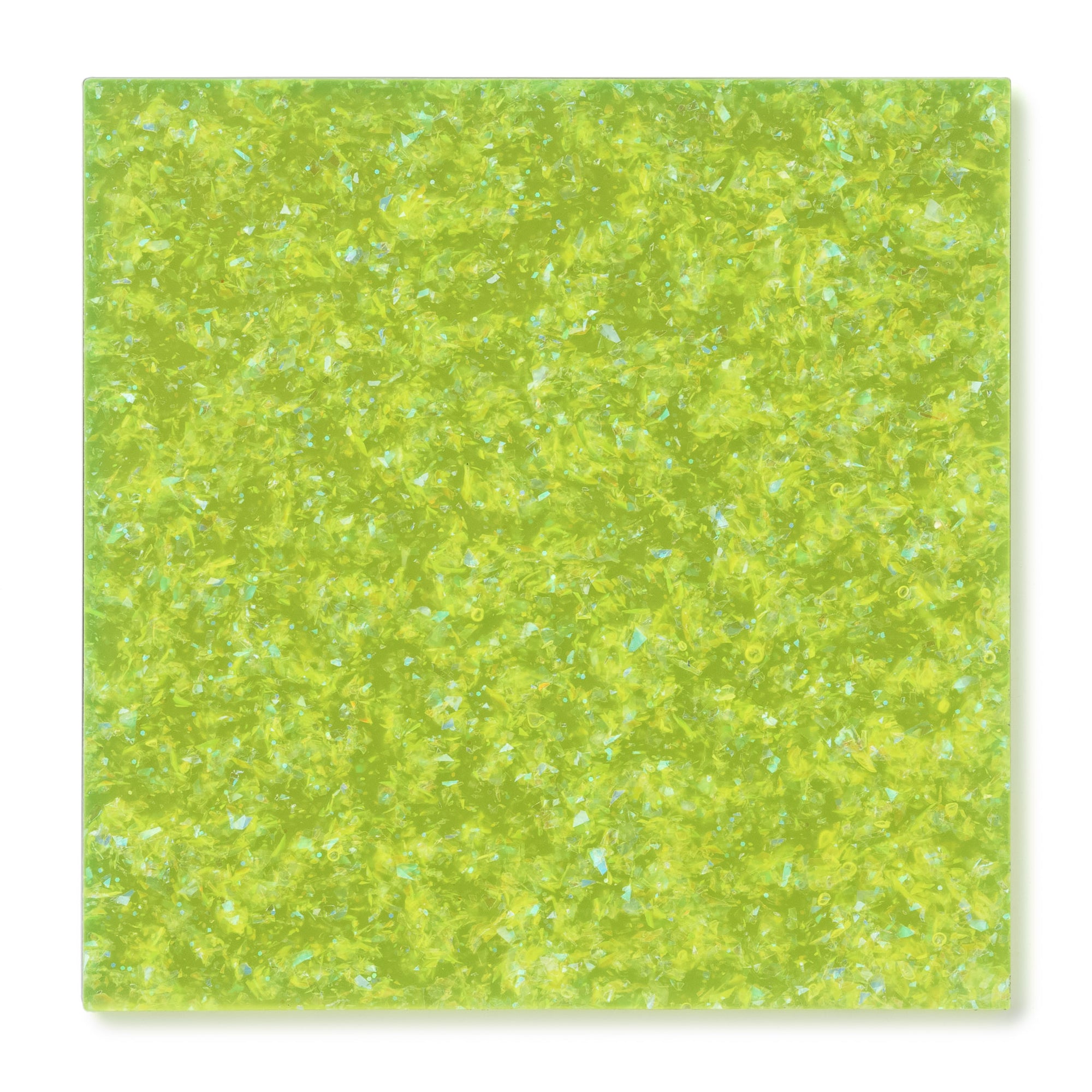 Green Neon Colored Glitter Acrylic Sheet, Swatch View