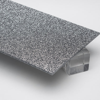 Silver Glitter Acrylic Plexiglass Sheet, color 9732D