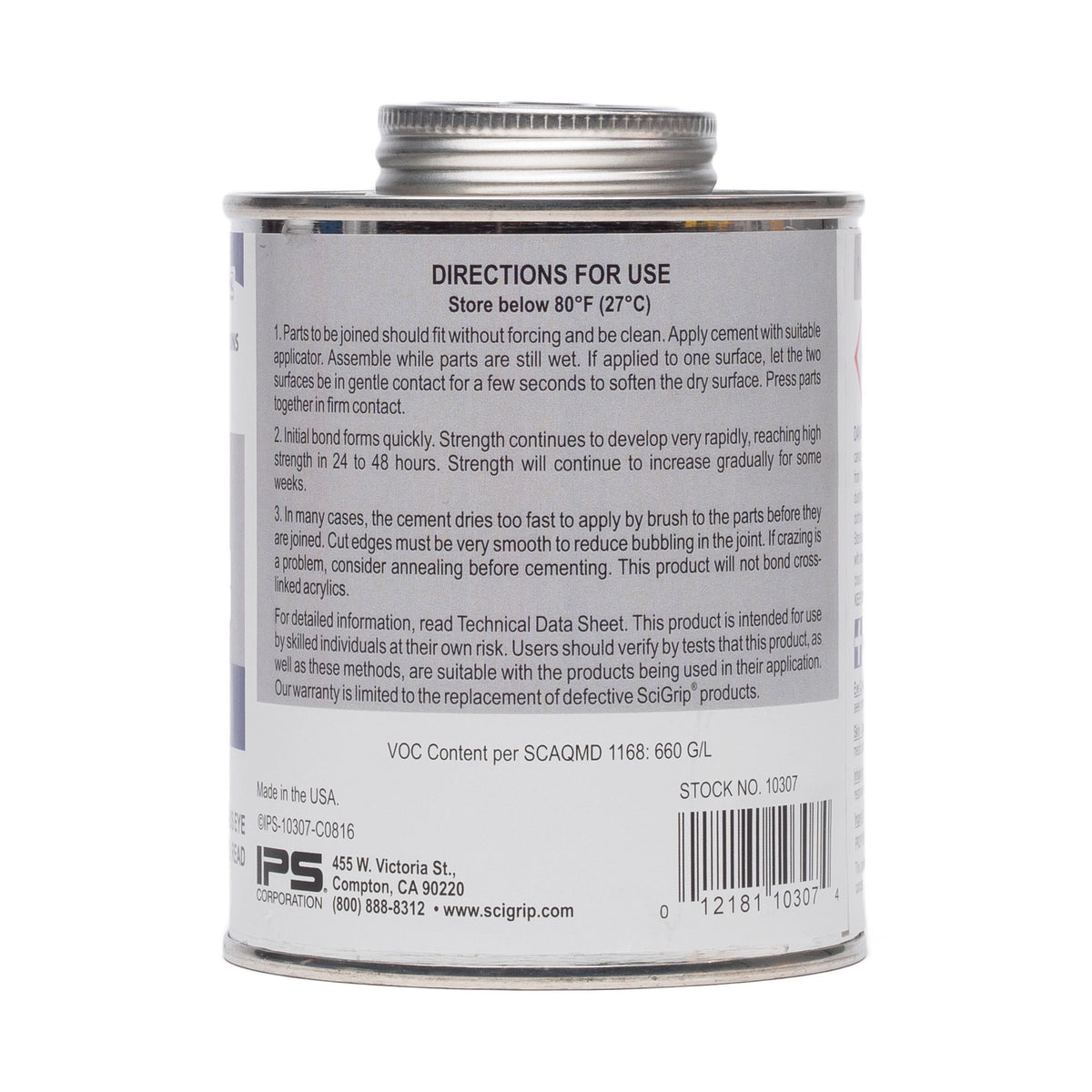 Ips Science IPS Sci-Grip 4 Acrylic Solvent Cement | Canal Plastics Center