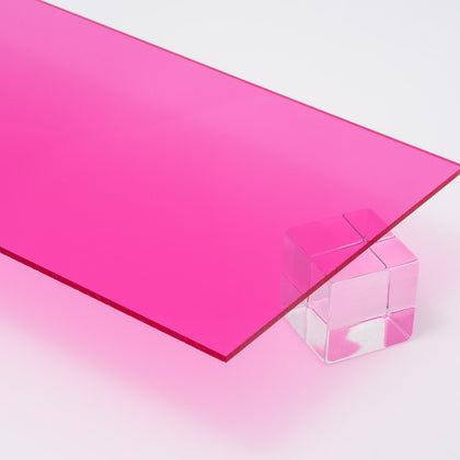 Magenta Transparent Acrylic Plexiglass Sheet, Top View